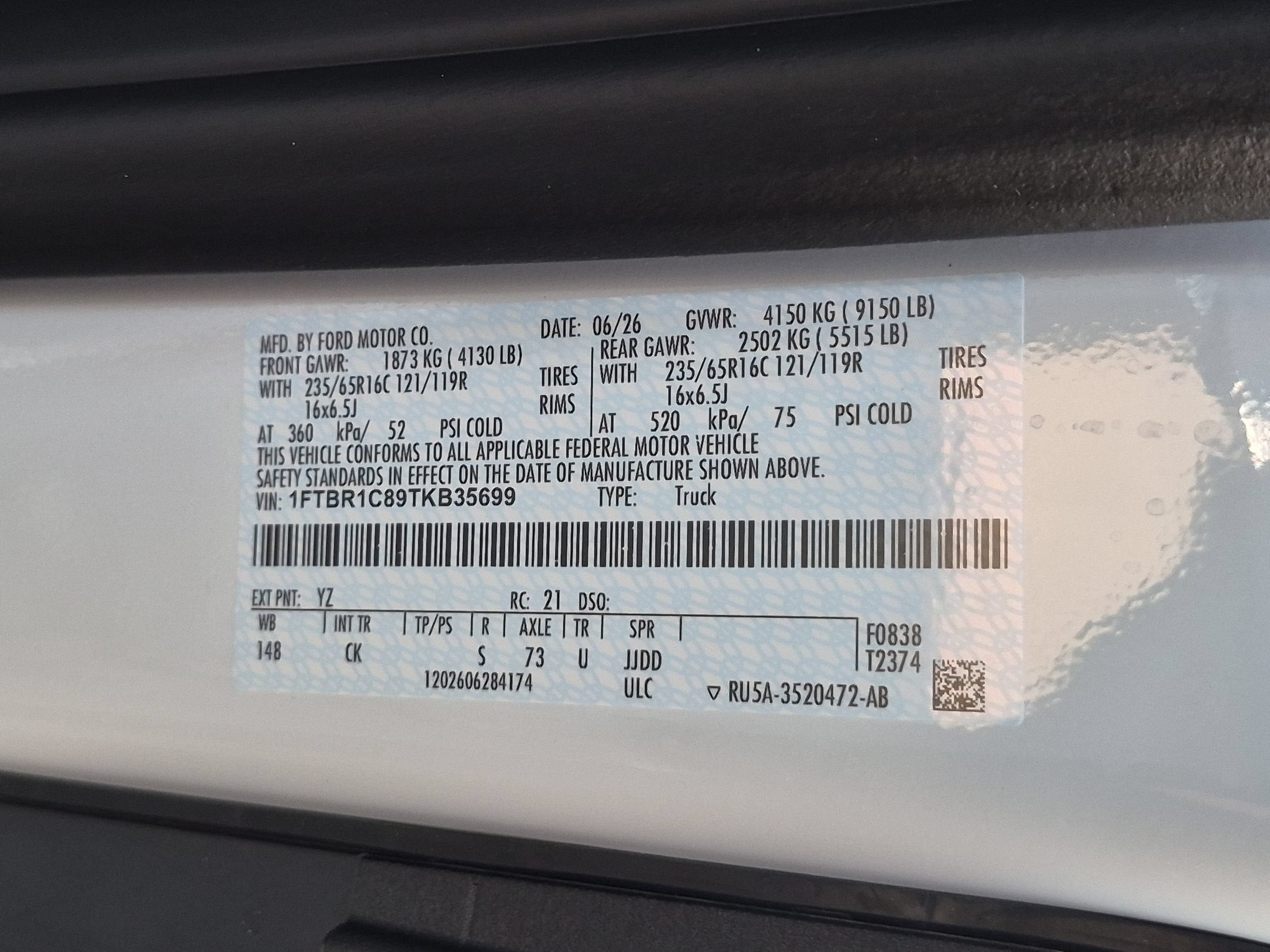 2026 Ford Transit Cargo Van Base