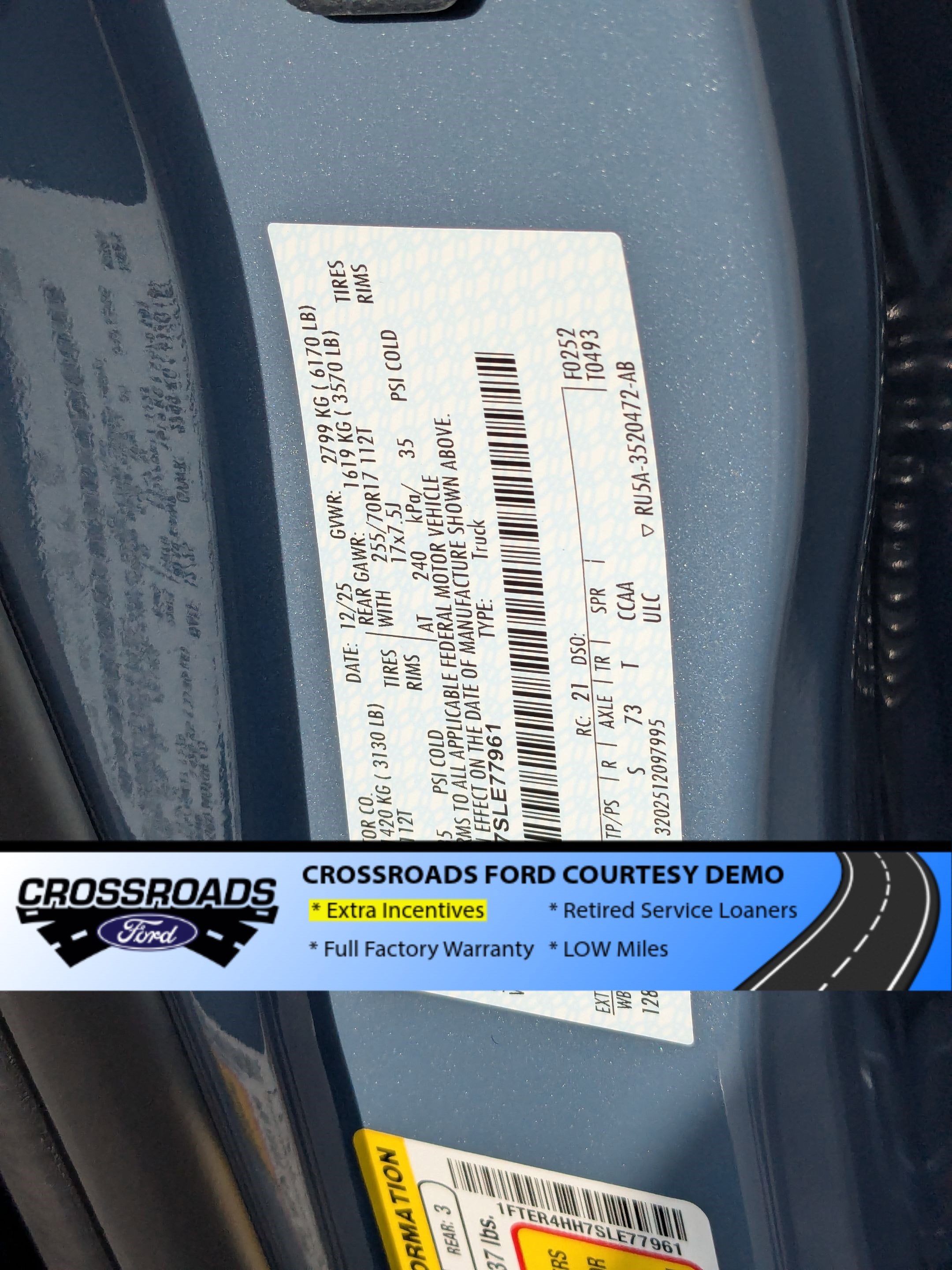 2025 Ford Ranger XLT - Crossroads Courtesy Demo